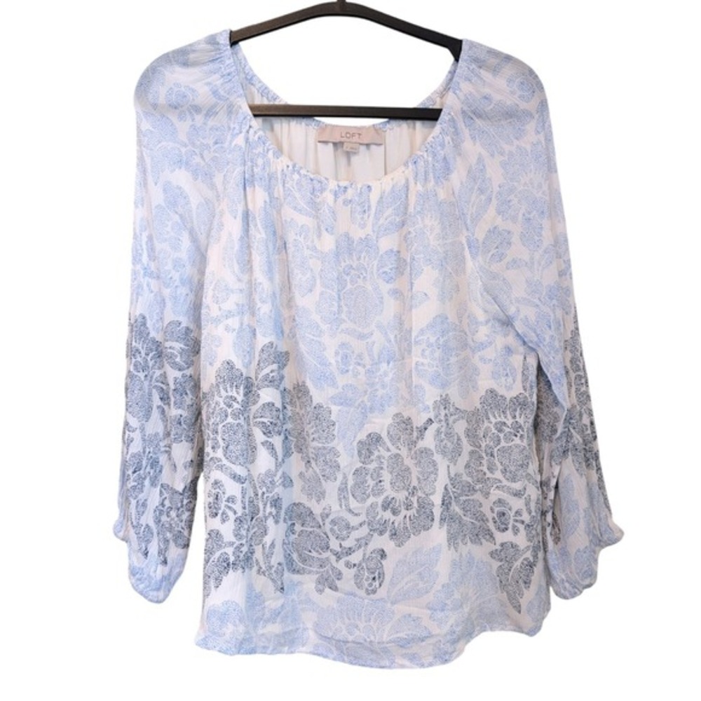 LOFT Airy Floral Peasant Blouse